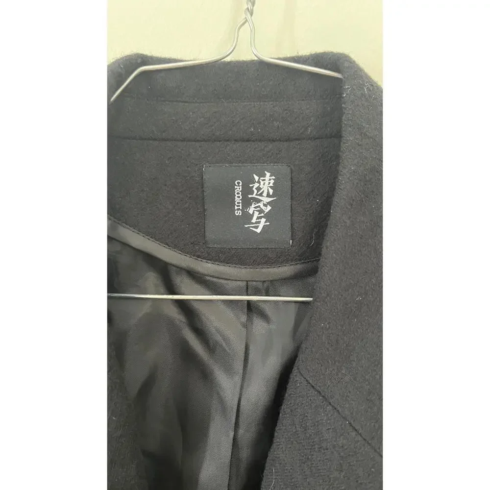 CROQUIS BLACK BOILED WOOL 1 BUTTON BLAZER - Picture 3 of 9